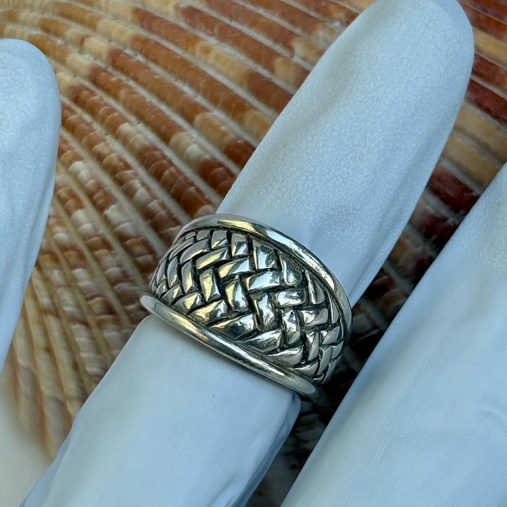 Barry Kieselstein-Coed Sterling Silver Braided Woven Ring